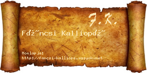 Fáncsi Kalliopé névjegykártya