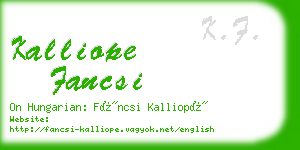 kalliope fancsi business card